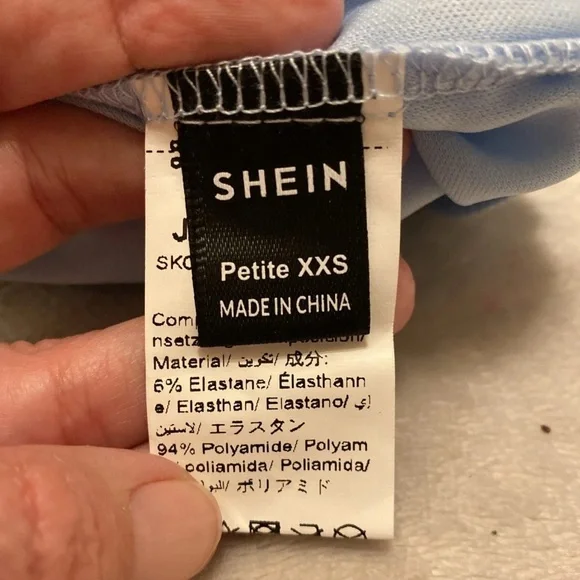 SHEIN Light Blue Spaghetti Strap Mini Bodycon Dress - Picture 2 of 16